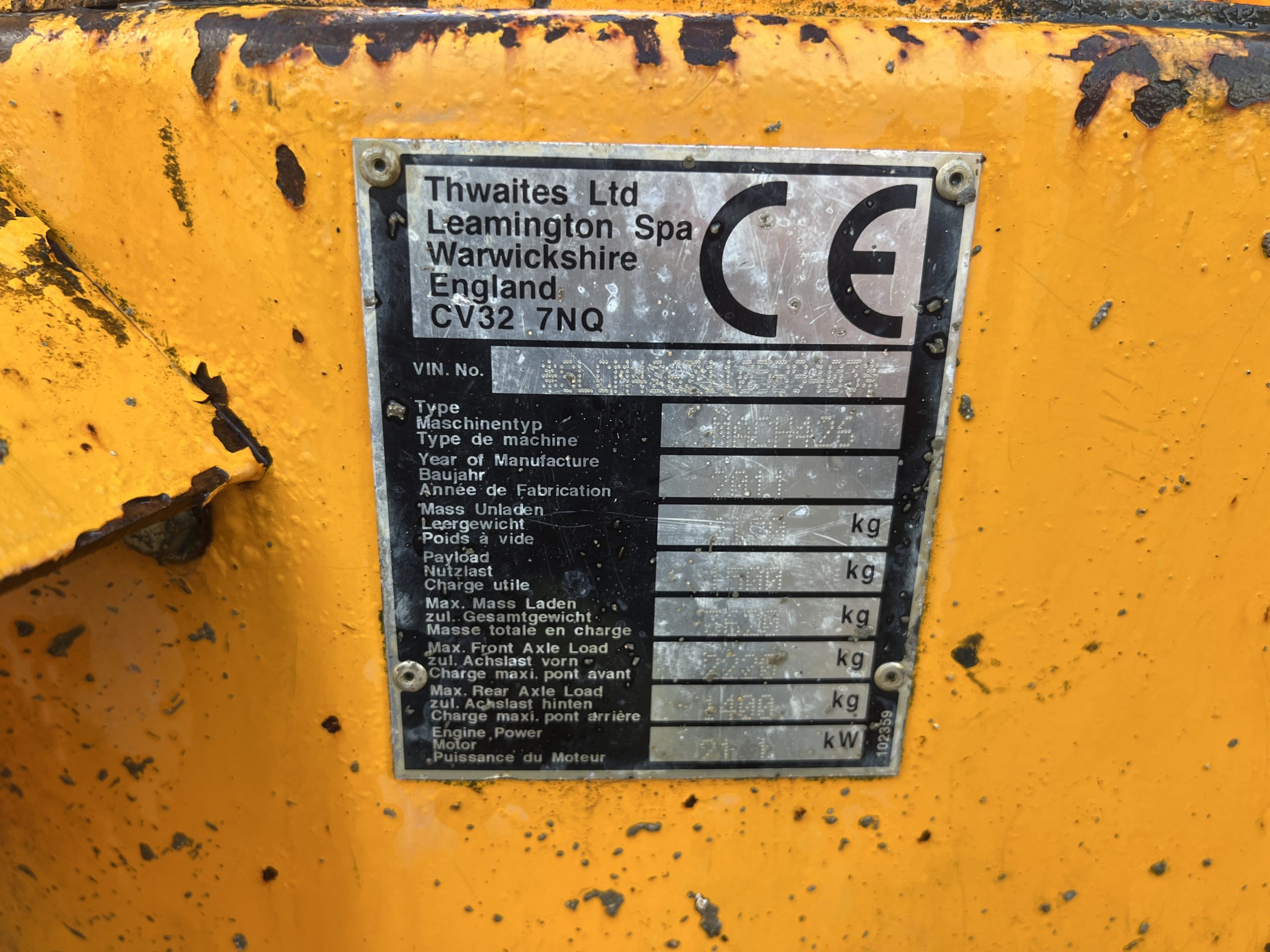 THWAITES 1.5T HIGH/SWIVEL 2011 - used plant for sale at J Hawes Ltd - view 12