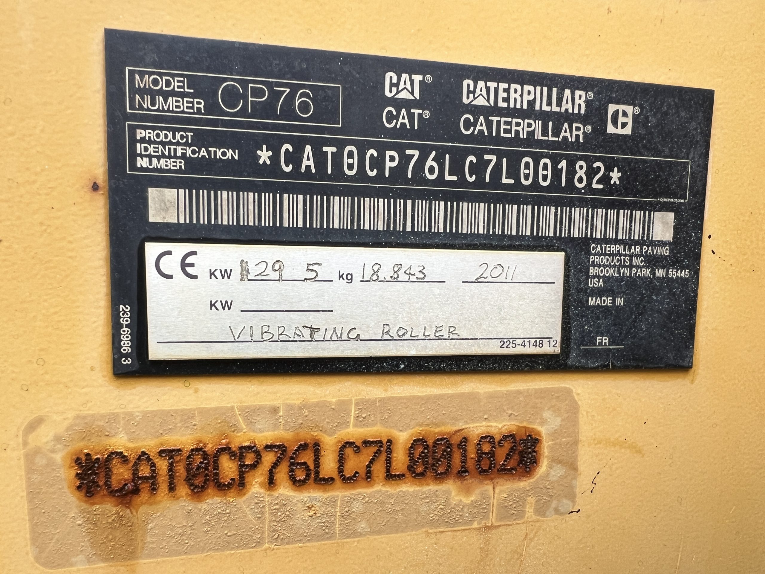 CATERPILLA CP76 ROLLER 2011 - used plant for sale at J Hawes Ltd - view 12