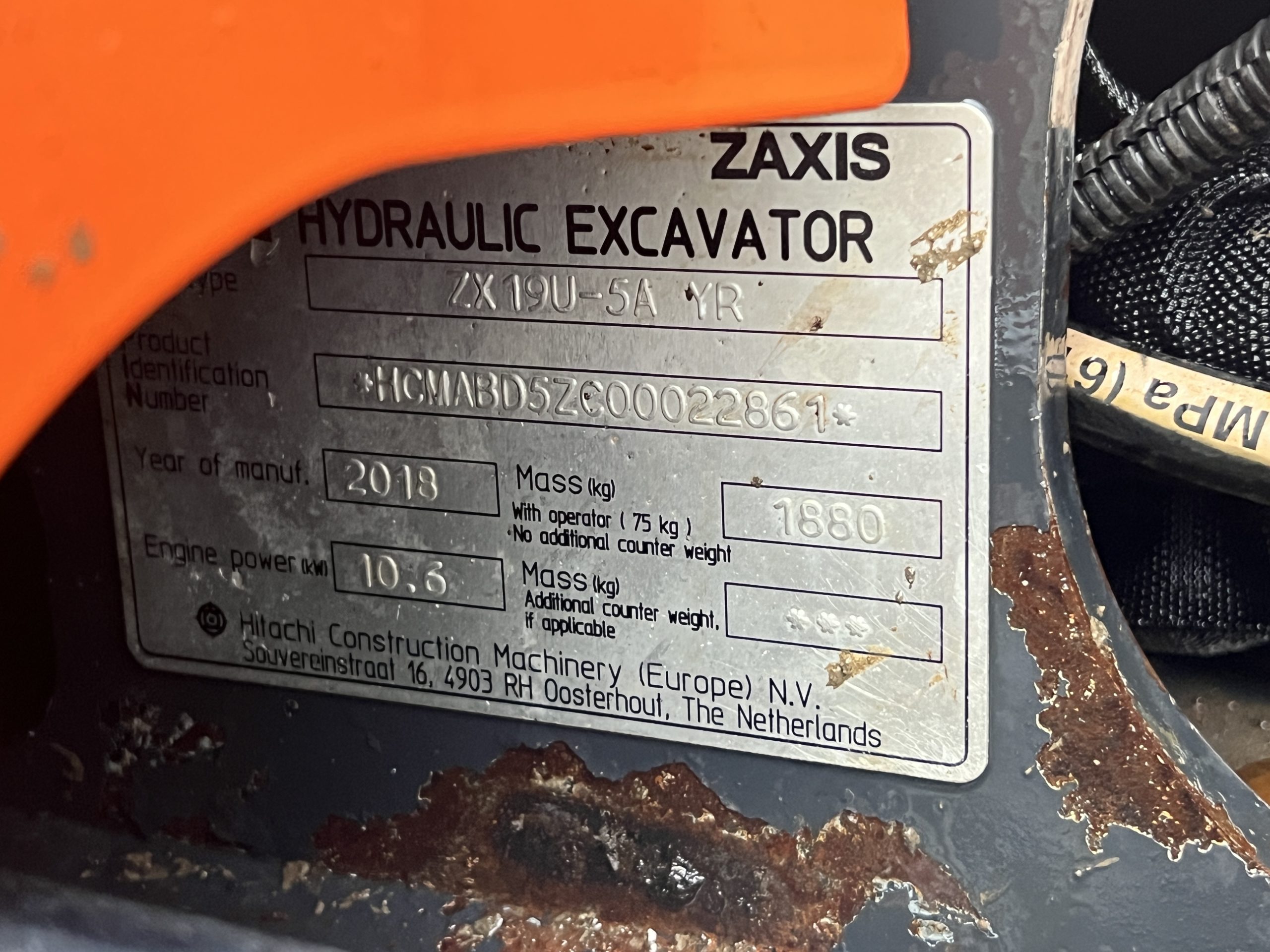 HITACHI ZX19U-5A 2018 - used plant for sale at J Hawes Ltd - view 10