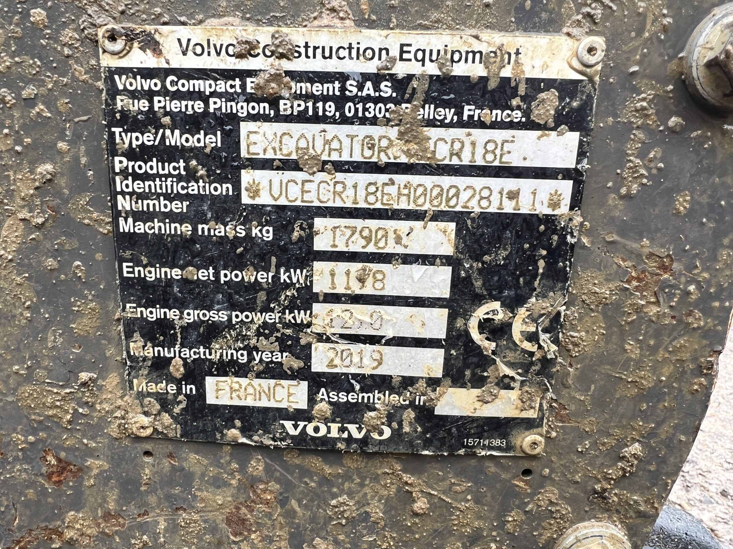 VOLVO ECR18E 2019 - used plant for sale at J Hawes Ltd - view 10