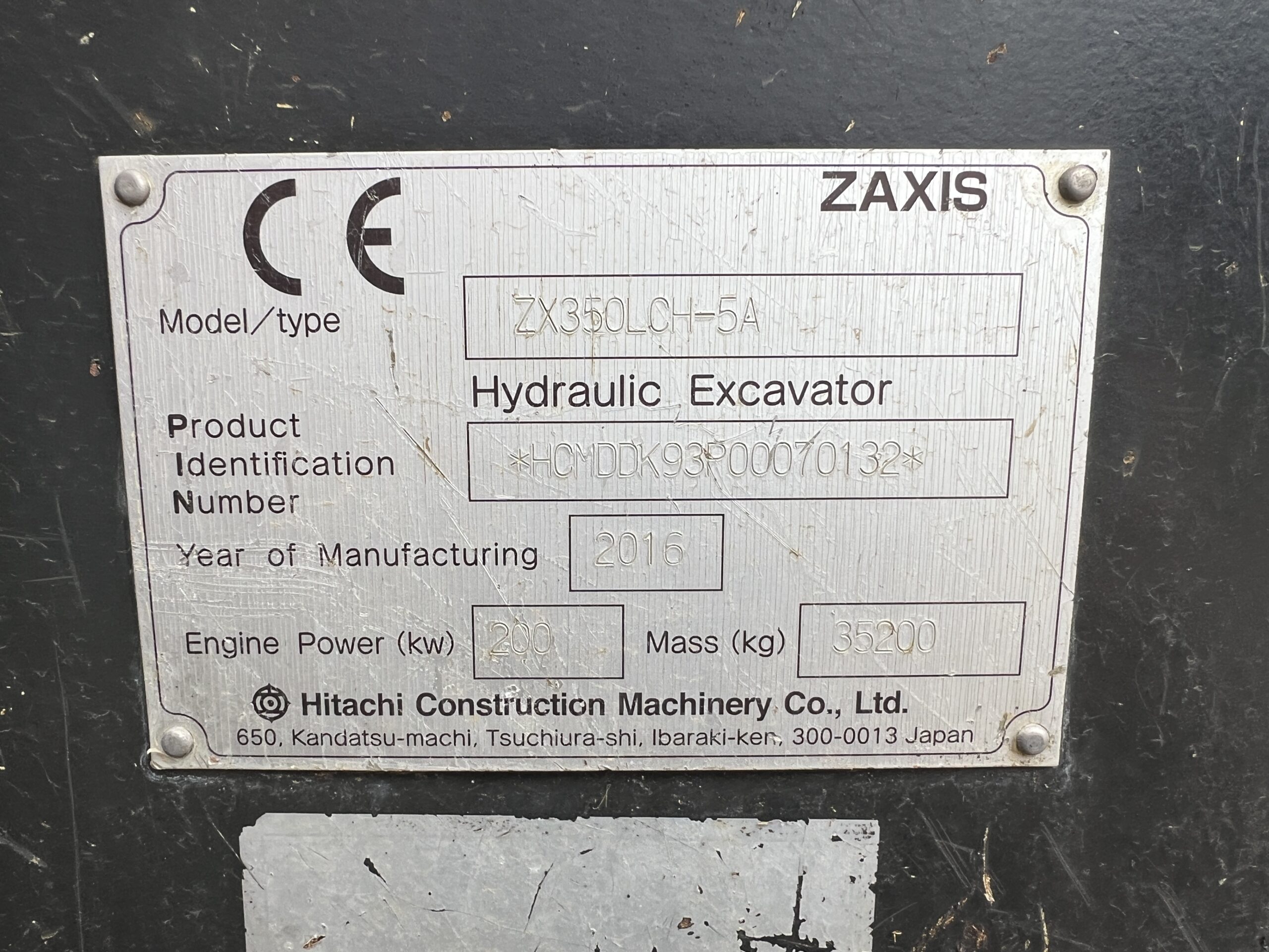 HITACHI ZX350LCH-5A 2016 - used plant for sale at J Hawes Ltd - view 15
