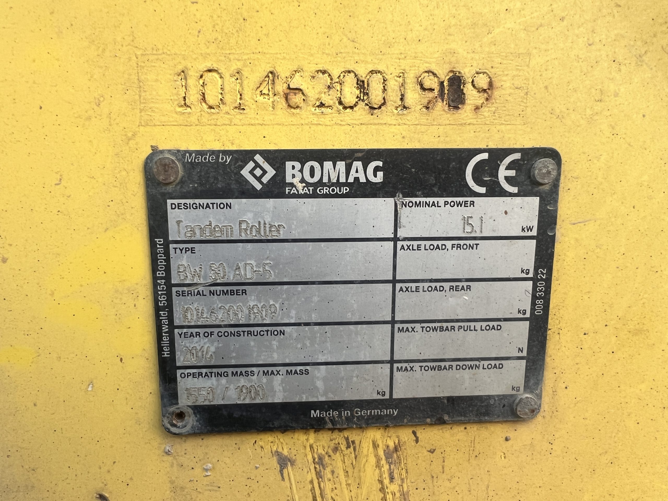 BOMAG BW80AD-5 2014 - used plant for sale at J Hawes Ltd - view 11